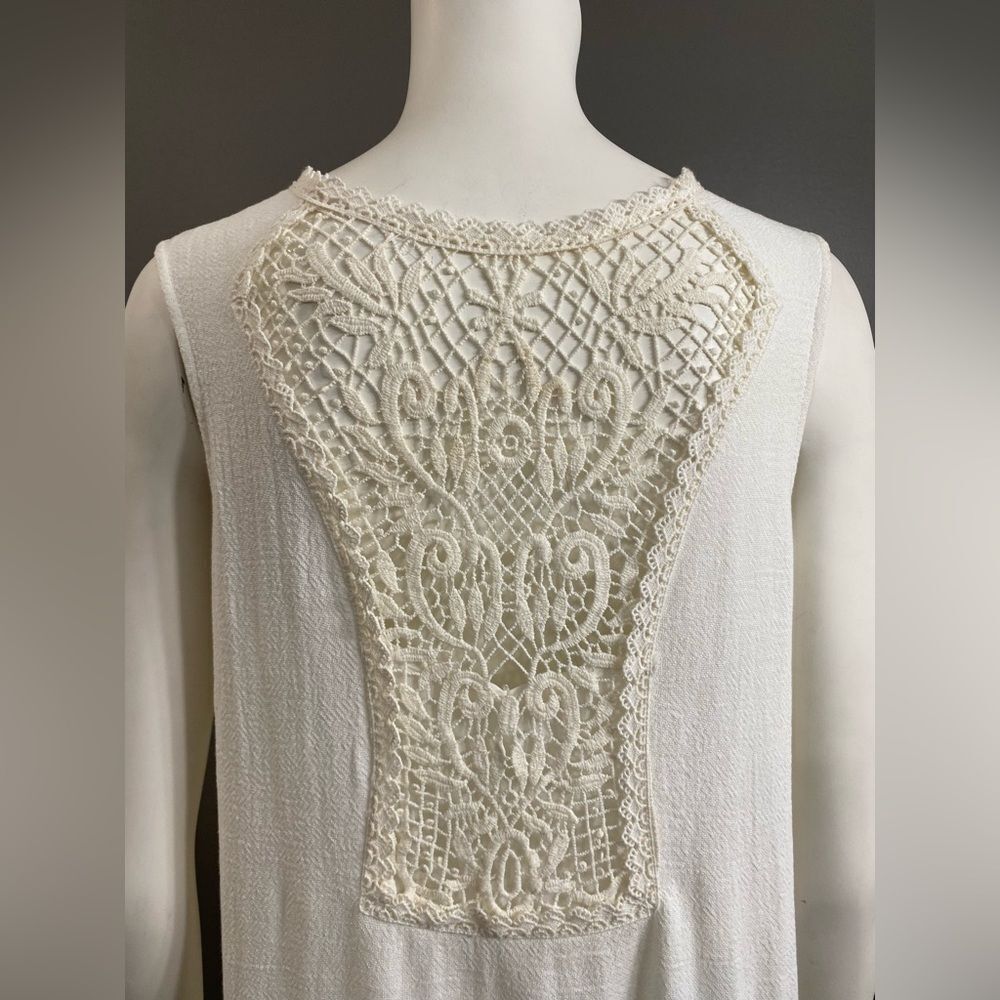 NWT $118 Free People Ivory Button-Front Mini Dress Size Large - Picture 6 of 11